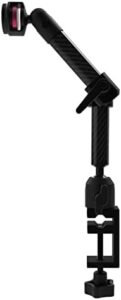 Joy Factory MagConnect Carbon Fiber C-Clamp Dual Arm Mount MMU116 attached to a desk with adjustable arms