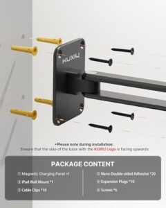 KUXIU Magnetic Wireless Charging Wall Mount Holder for iPad Pro 12.9" and iPad Air 13" M2, Adjustable Foldable Stand