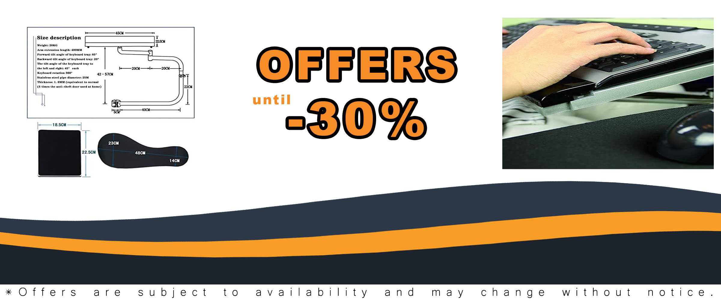 Laptop Mouse Stand Mount Workstation with 360° adjustability for ergonomic comfort  
