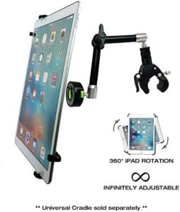 MYGOFLIGHT Flex Yoke Articulated Arm Sport Mount with Universal Cradle for tablets in airplane, car, or RV