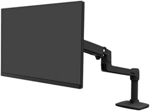 Ergotron LX Premium Monitor Arm, Single Monitor Desk Mount – Matte Black, adjustable for flat, curved, and ultrawide monitors up to 34 inches