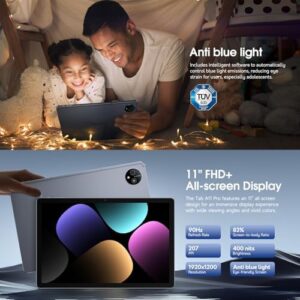 Ulefone Tab A11 Pro Android 14 Tablet with large screen, quad stereo speakers, and smart book cover