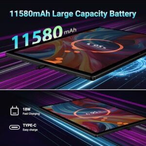 POWMUS 2025 Tablet with 14-inch 2K screen, 8-core CPU, and 256GB storage