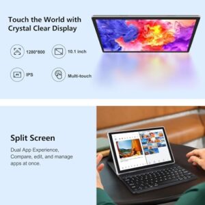ATMPC Tablet Android 14, 10-inch, 12GB RAM, 128GB ROM with Keyboard, Mouse, Stylus, and Expandable Storage