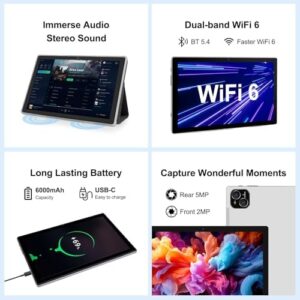 ATMPC Tablet Android 14, 10-inch, 12GB RAM, 128GB ROM with Keyboard, Mouse, Stylus, and Expandable Storage