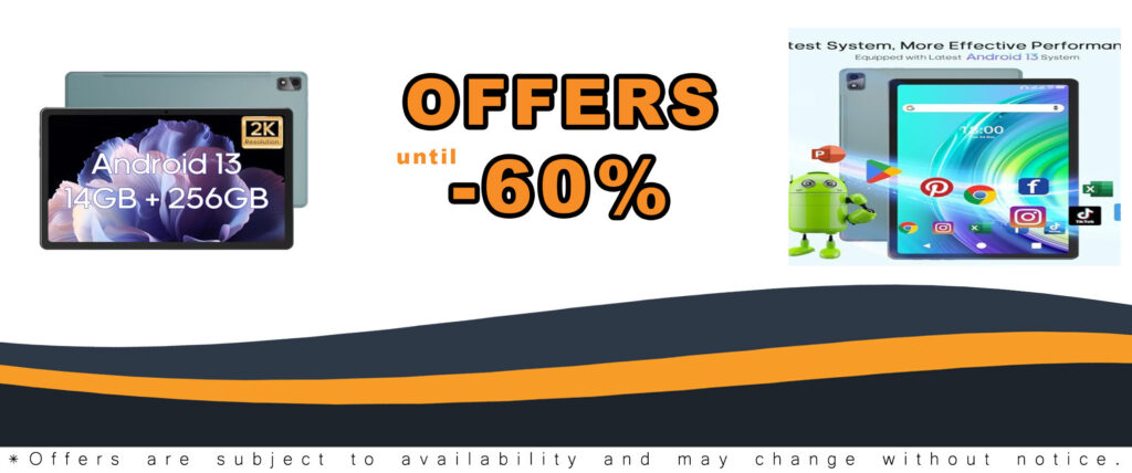 11 Inch Tablet with 14GB RAM, 256GB Storage, and Android 13 Displaying IPS HD Touch Screen