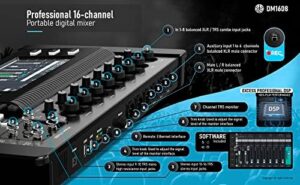 PSG AUDIO DM-1608 14-Channel Portable Digital Mixer with touchscreen and app control