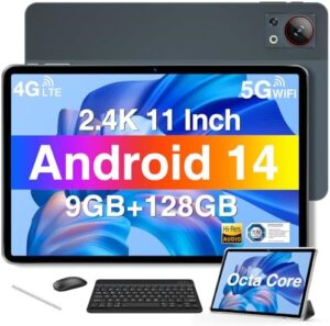 DOOGEE T30SE Tablet with Keyboard, featuring an 11-inch display, Android 14, 9GB RAM, 128GB ROM, and long-lasting 8580mAh battery.