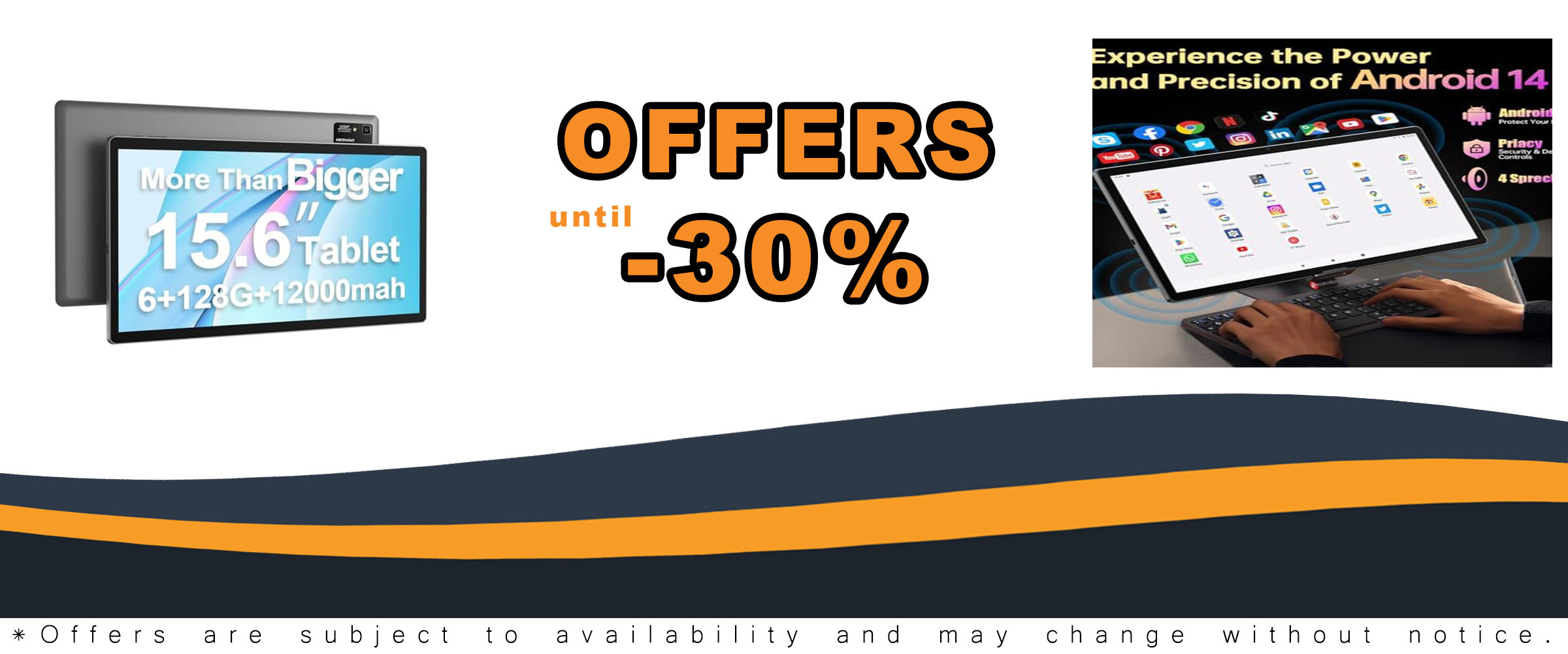 MESWAO 15.6 Inch Android 13 Tablet with 1080P IPS HD Display, 8-Core Processor, and 12000mAh Battery  