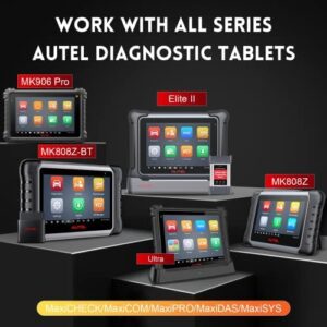 Autel OBD Adapter Kit with Blow-Molded Carrying Case, featuring 11 OBD connectors compatible with all Autel scanner tablet devices 