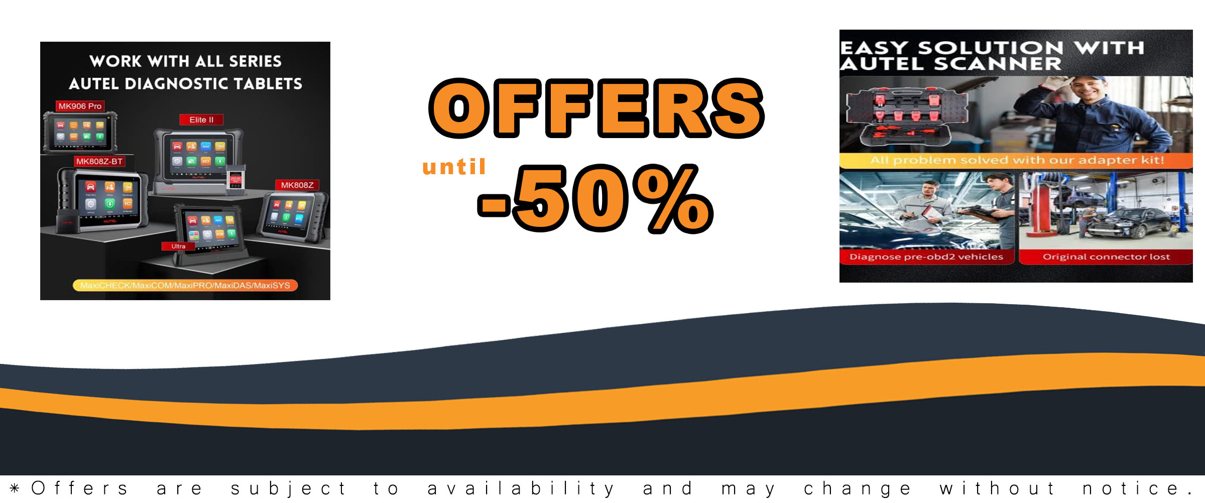 Autel OBD Adapter Kit with Blow-Molded Carrying Case, featuring 11 OBD connectors compatible with all Autel scanner tablet devices 