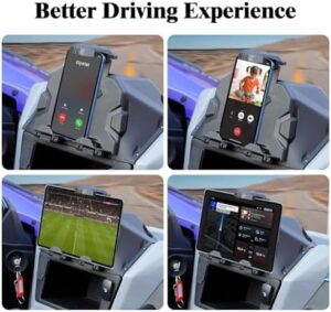A & UTV PRO Tablet Holder for Yamaha YXZ, mount for GPS, phone, and iPad with storage box organizer