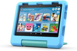 Amazon Fire HD 8 Kids tablet for children ages 3-7 with durable case, ad-free content, and long battery life