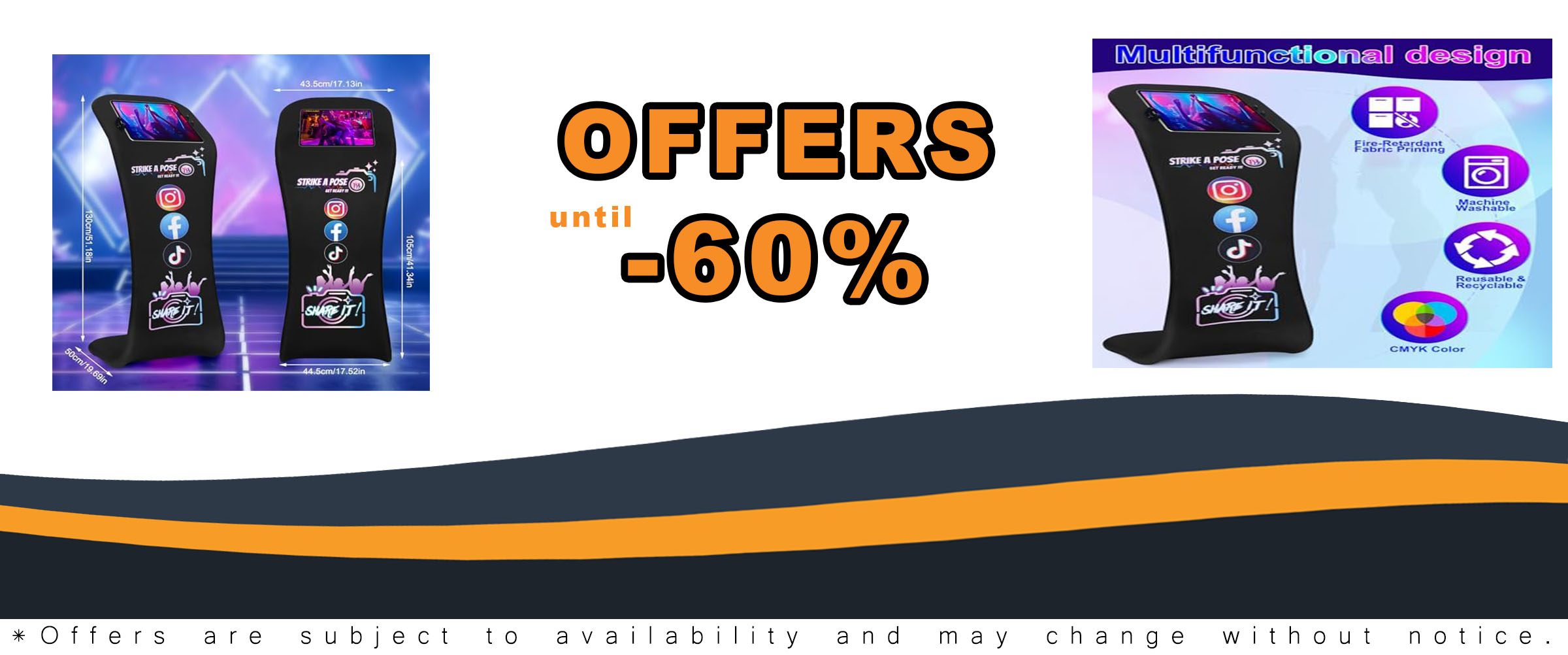 ZLPOWER Photo Booth for iPad Holder - Portable Stand with Logo Print and Aluminum Alloy Construction
