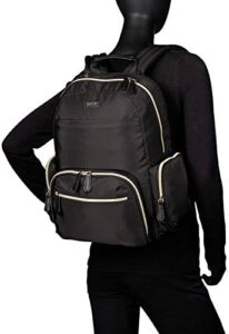 Kenneth Cole Reaction Women's Sophie Backpack, RFID Bookbag for Laptop & Tablet, Black