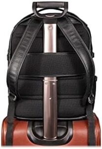 McKlein OAKLAND Pebble Grain Calfskin Leather 15" Leather, Business Casual, Laptop & Tablet Backpack Black (18795)