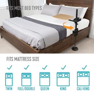 Stander EZ Swivel Overbed Table, Adjustable Medical Lap-Desk and Large Bedside-Tray with Cupholder, Tablet Holder & Organizer Pouch, 360 Degree Rotating Tray & Laptop Computer Desk for Home Beds