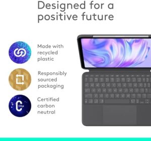 Logitech Combo Touch iPad Pro 11-inch (M4)(2024) Keyboard Case - Detachable Backlit Keyboard with Kickstand, Comfortable Typing, Multi-use Mode - Graphite