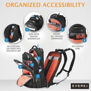 EVERKI Atlas Checkpoint Friendly 13-Inch to 17.3-Inch Laptop Backpack Adaptable Compartment (EKP121)