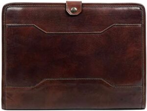 Time Resistance Leather Portfolio - A4 Business Folder - Document Organizer Folio - Case for 13" Laptop - Gift Box Included