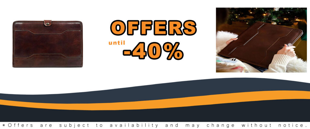 Time Resistance Leather Portfolio - A4 Business Folder - Document Organizer Folio - Case for 13" Laptop - Gift Box Included