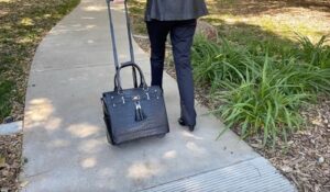 JKM & Company Rolling Laptop Bag for Women | Designer Wheeled Briefcase | Fits 13-17" Laptops | Office Travel Computer Case (Timeless)
