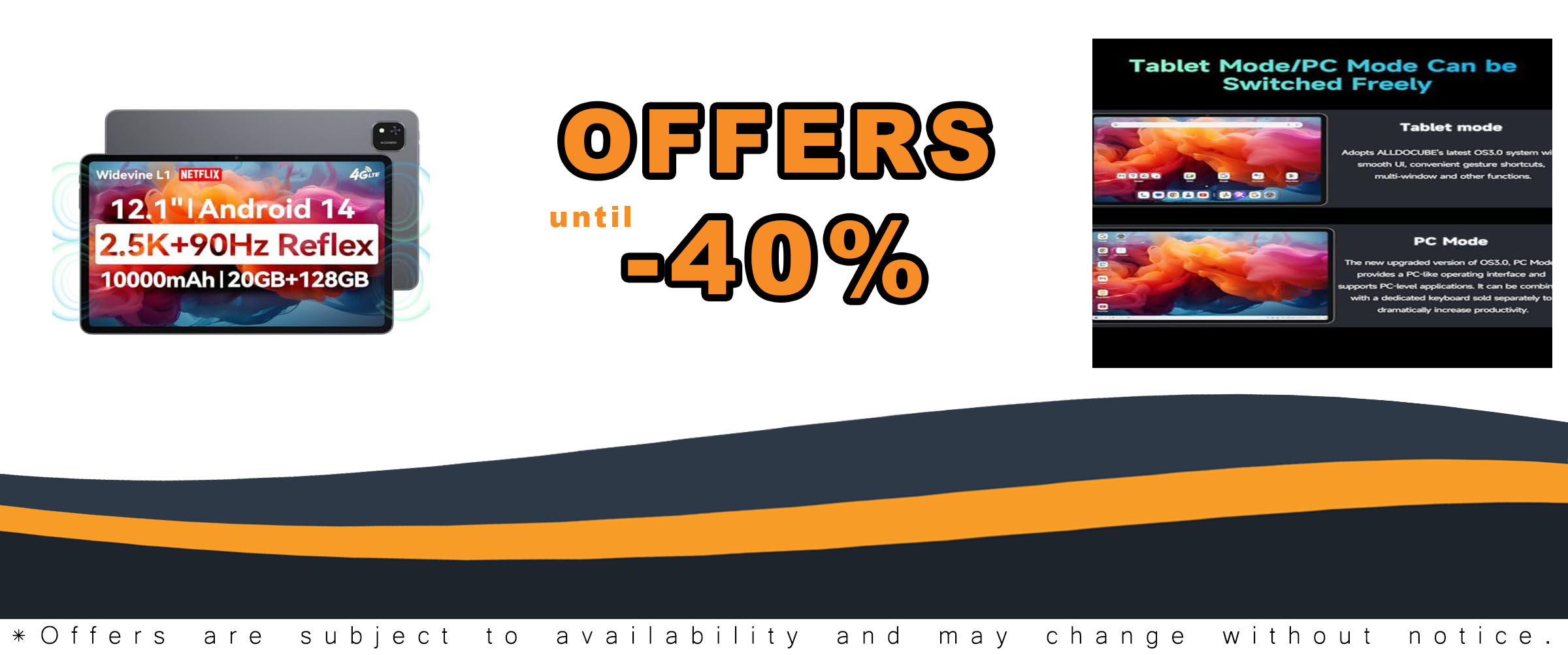 iPlay60 Pad Pro 12.1" Tablet by ALLDOCUBE, 2560*1600 Resolution 90Hz Reflex, PC Mode, Face Recognition, Android 14 Tablet, 10000mAh, 33W Fast Charging, Widevine L1, 4 Speakers 8MP+16MP, 20GB+128GB+1TB