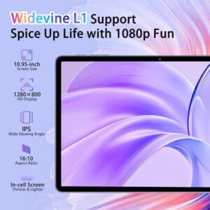 SKYEGG Tablet 11 inch Android 14 Tablets, 24GB+256GB+1TB Expand, Widevine L1 Compatible 8-Core Tablet PC with 5G WiFi, 8000mAh, 13MP Camera, 11'' IPS HD Touchscreen, Face ID, GPS(Purple)