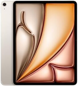 Apple iPad Air 13-inch (M2): Liquid Retina Display, 512 GB, Landscape 12MP Front Camera/12MP Back Camera, Wi-Fi 6E + 5G Cellular with eSIM, Touch ID — Starlight
