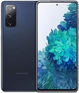 Galaxy S20 FE 128GB smartphone in Cloud Navy color with 6.5" 120Hz AMOLED display.