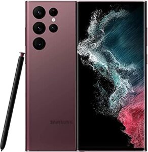 Galaxy S22 Ultra 5G Standard Edition in Burgundy with 12GB RAM and 512GB storage.
