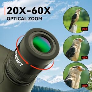 20-60x80 Waterproof Spotting Scope with Carrying Case and Smartphone Adapter