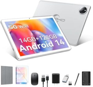Latest Android 14 10 inch tablet with 128GB storage and 14GB RAM, 4G connectivity and 2-in-1 design