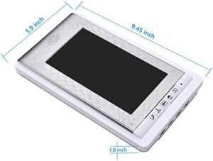 2 unit apartment video intercom system with 7 inch monitor and wired doorbell.