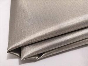 Conductive copper nickel fabric EMF shielding, plaid ripstop type