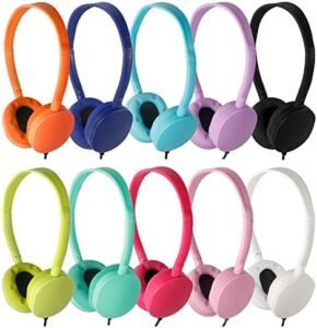 Classroom kids headphones bulk pack, 100 colourful set