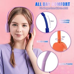 Classroom kids headphones bulk pack, 100 colourful set