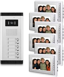 AMOCAM 6-Unit Apartment Video Intercom System 7 Inch Monitor