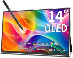OLED Portable Monitor 14", 2K Touchscreen Display