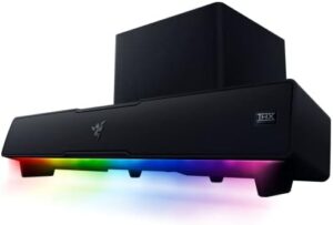 Razer Leviathan V2 soundbar with subwoofer, RGB lighting