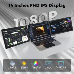 HONGO 16.1" Portable FHD Gaming Monitor with Speakers