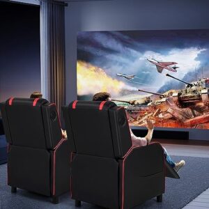 GYMAX Red Gaming Recliner Chair with Massage, Bluetooth