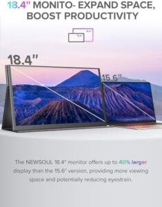 Newsoul 4K 18.4 Inch Portable Monitor, USB C, Travel