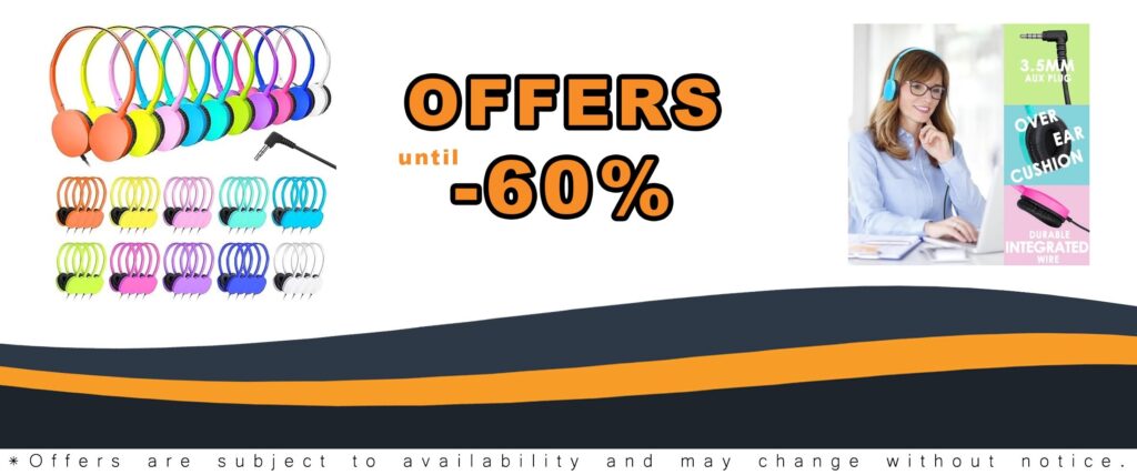 Bulk Kids Headphones for School Classrooms Chromebook Laptop Computers Wholesale Student Headphones for Kids