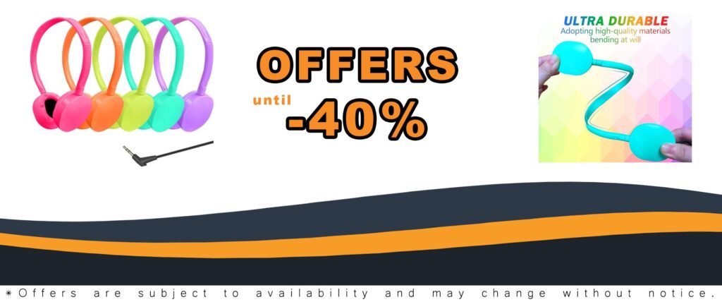 Ladont 100 Pack Bulk Kids Headphones for School Students Boys Girls Grades K-12