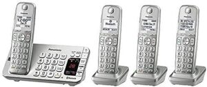 Panasonic Link2Cell DECT 6.0 phone system, 5 handsets, silver