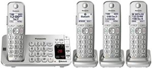 Panasonic Link2Cell DECT 6.0 phone system, 5 handsets, silver
