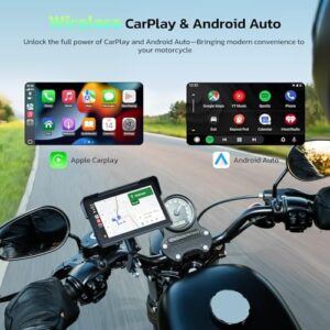 LAMTTO 7-Inch Waterproof Motorcycle Carplay GPS Navigation