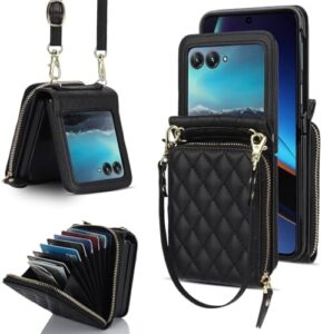 NINKI Motorola Razr 2024 leather wallet case, white