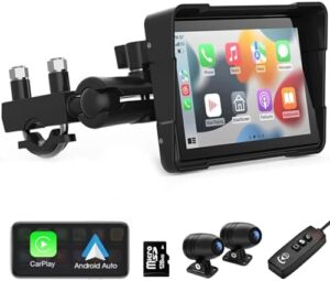 Wireless Carplay for Motorcycle, 5 inch Touch Screen